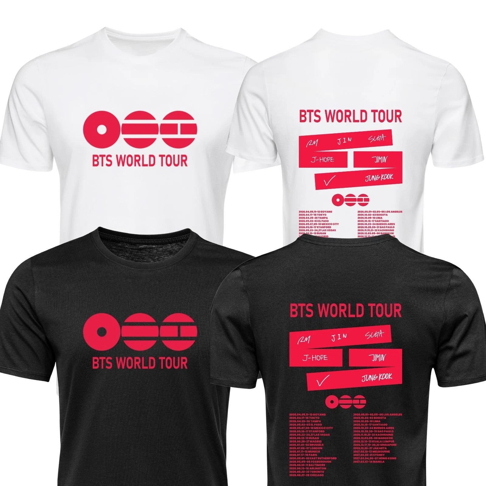 BTS T Shirt World Tour 2026 Inspired  Kpop Concert  Unisex Adults kids tee Tops
