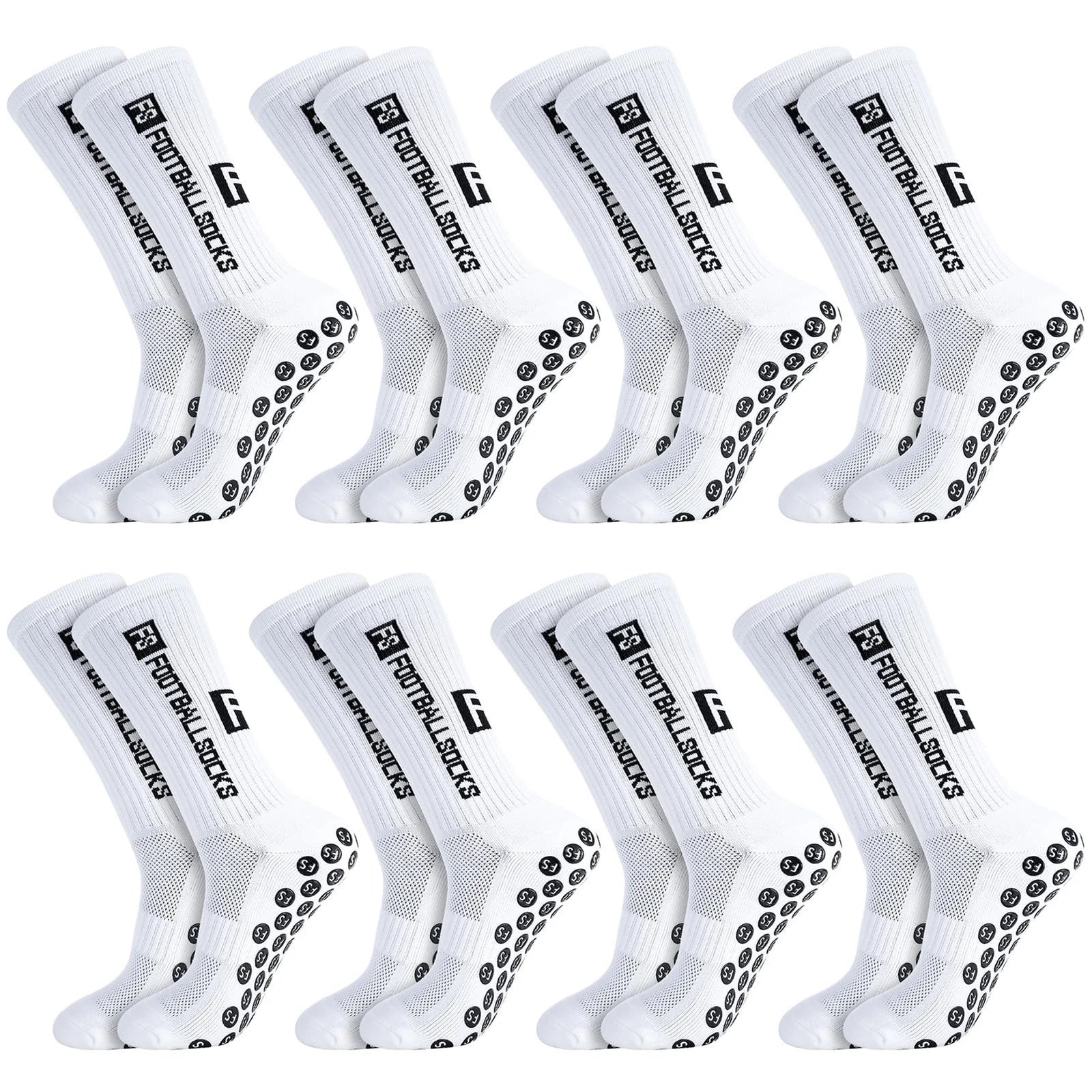 8 Pairs Grip Soccer Socks for Men Anti Slip Athletic Non-Slip Socks Sports Gr...