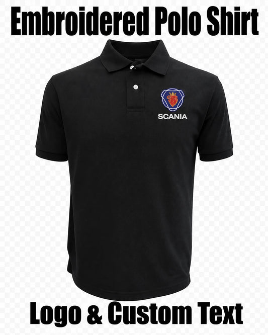 Custom Embroidered Trucker Polo Shirt With Logo Garage & Company Name