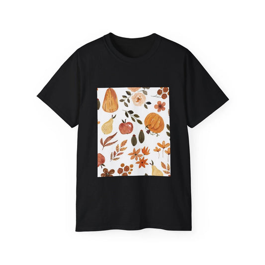 Leaves Flowers Plant Texture Pattern Colorful | Custom Graphic T-Shirt