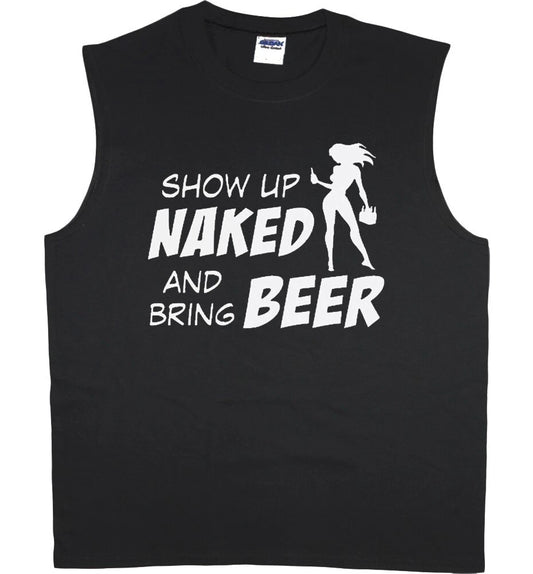 Mens Cut Off Shirts Funny Saying Beer Naked Spring Break Shirts Mens Funny Tees