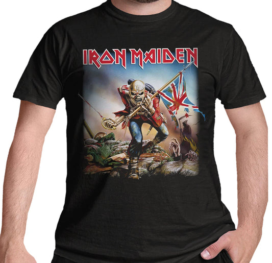 Official Iron Maiden T Shirt The Trooper Black Heavy Metal Eddie New  S To XXL