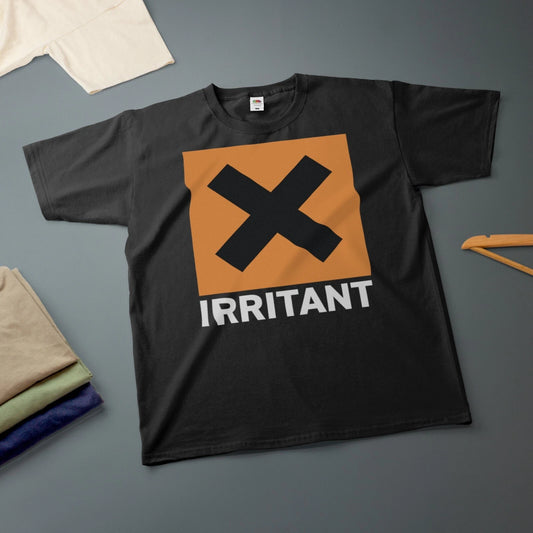 Irritant X Funny T-Shirt Hazard Symbol Style Tee Various Sizes & Colours