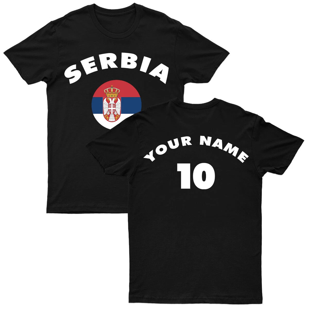 Personalised Your Name & Number Serbia Football Soccer Mens T-Shirts Top #TA-195