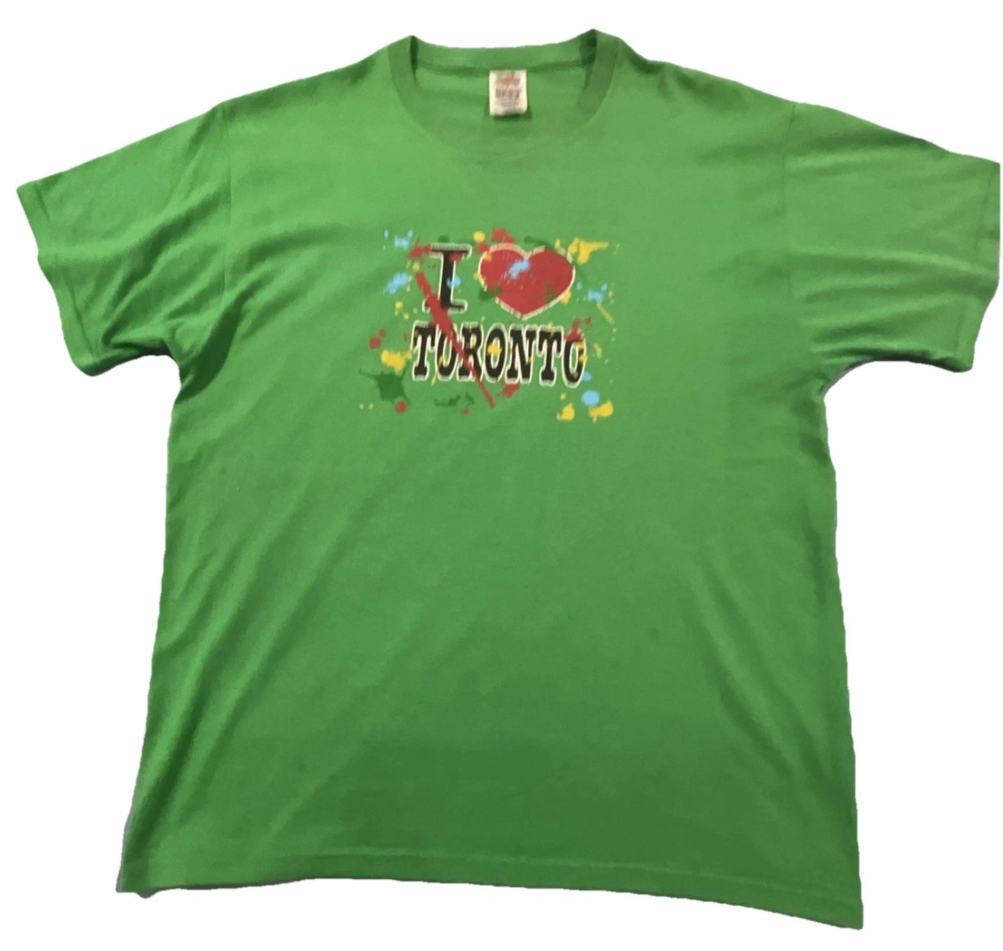 Fruit of the Loom BEST Toronto Graphic Green Men's T-Shirt City Theme Size L