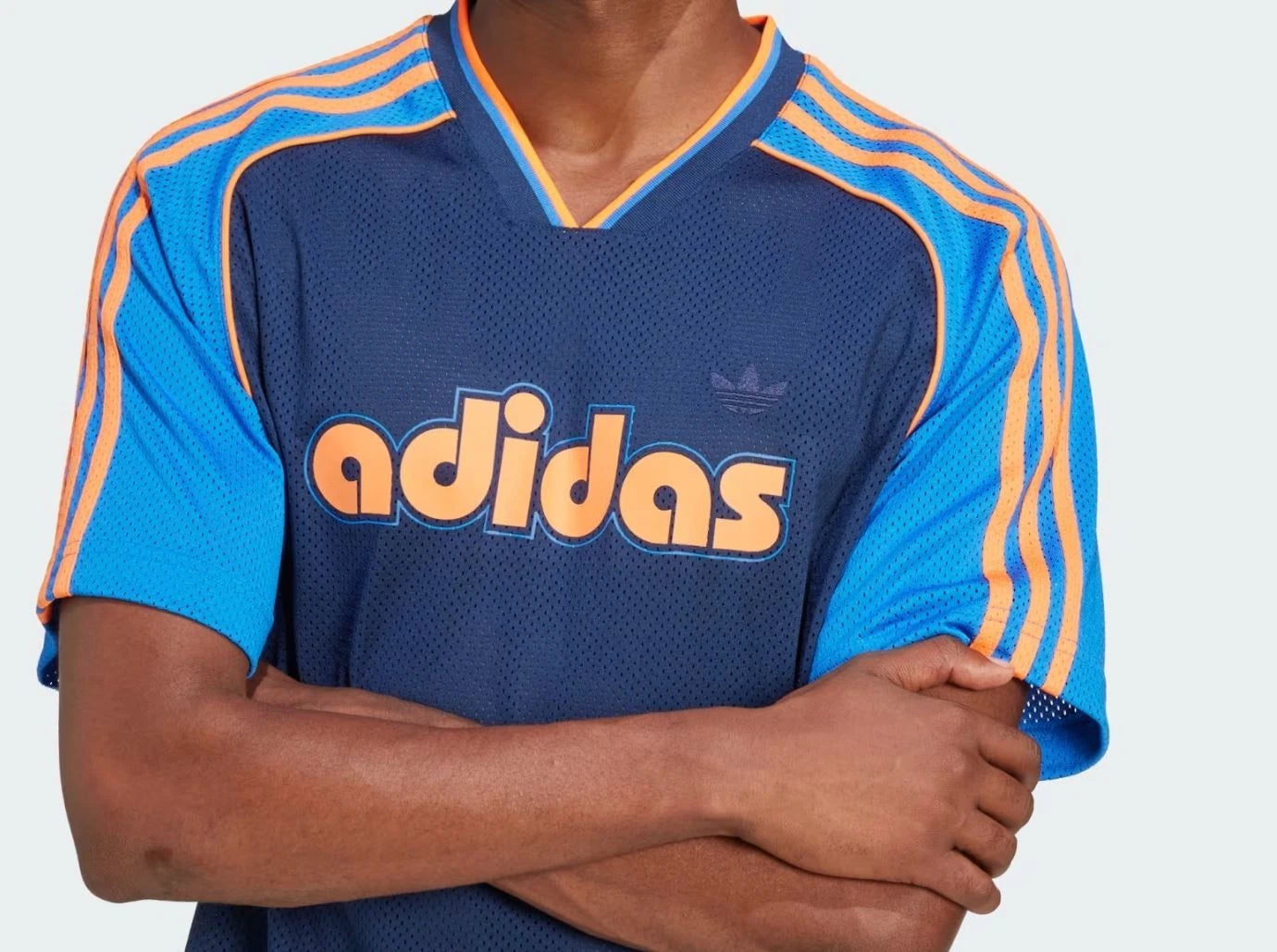 NEW MEN'S ADIDAS ORIGINALS TREFOIL  RETRO POLY TEE SHIRT ~SIZE LARGE #JD0812