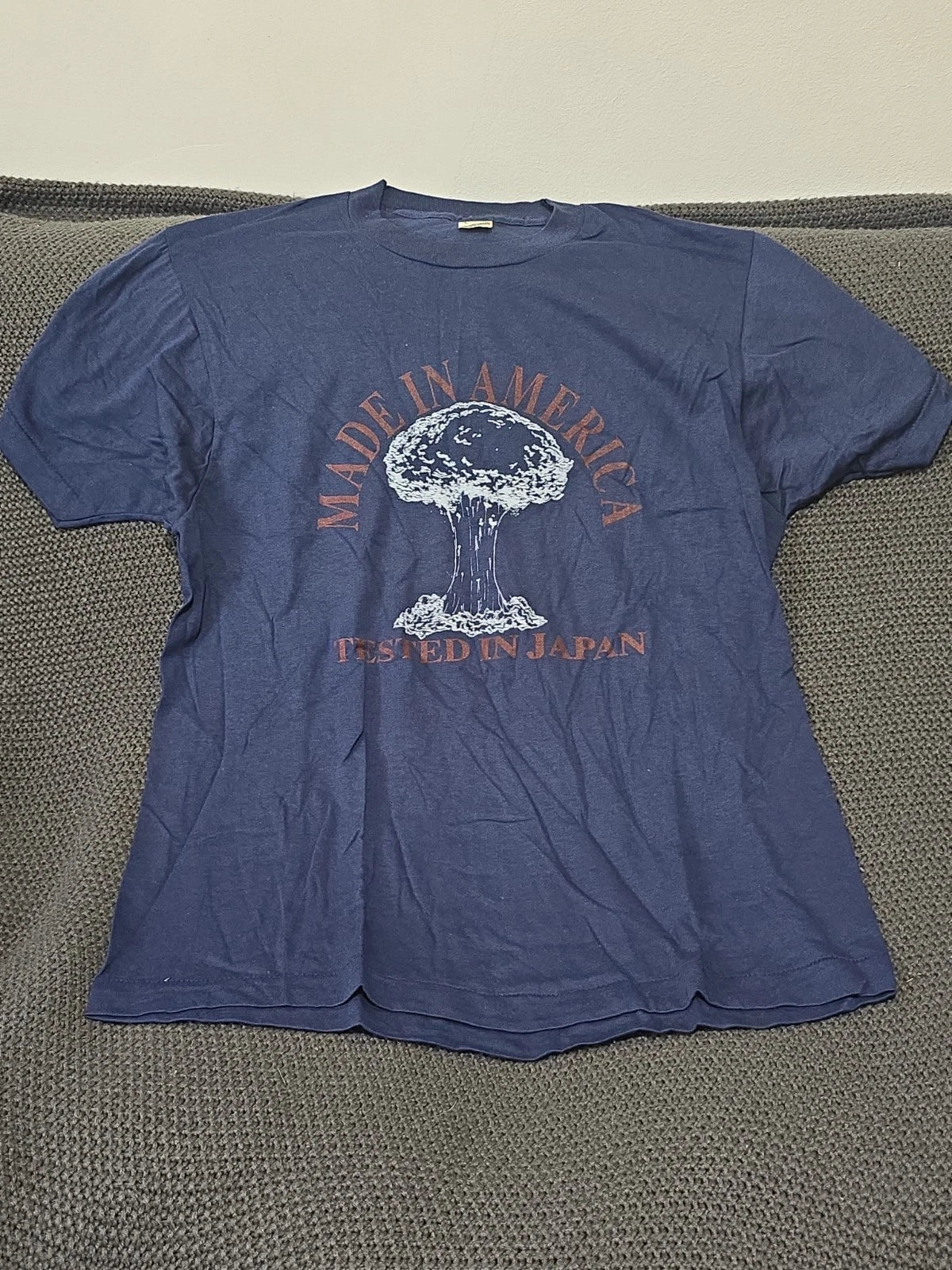 Vintage 80s Screen Stars "Made In America, Tested In Japan" Tee Shirt Size L