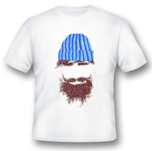 Hipster Beard t tee shirt black or white tee