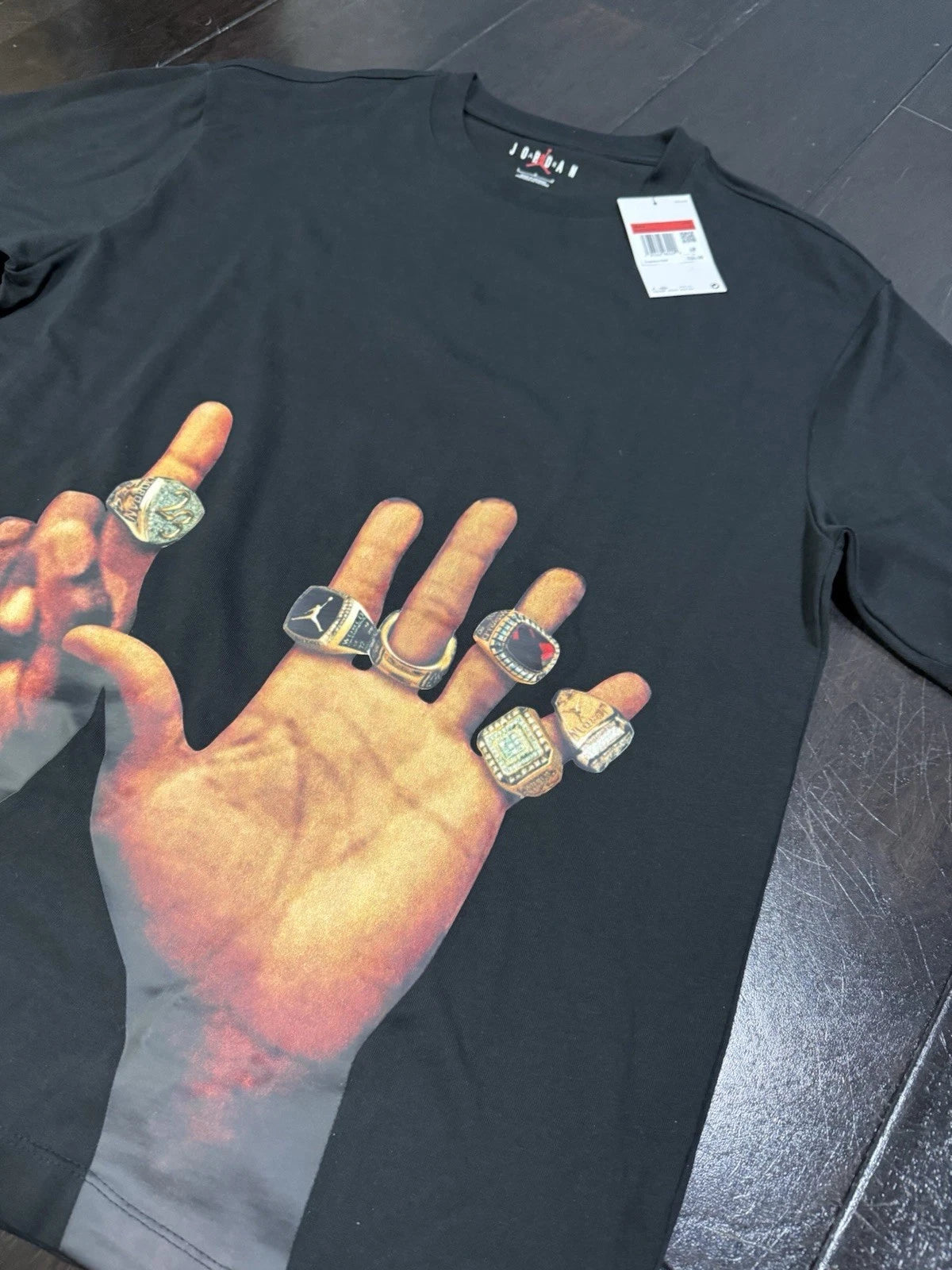 NWT Nike Jordan Championship 6 Rings Fingers Shirt Size Large HJ2322-010 AOP
