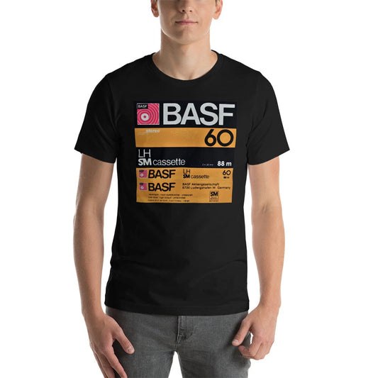 T-Shirt BASF Tape Cassettes Retro Vintage Audiophiles Unisex Heavy Cotton Tee