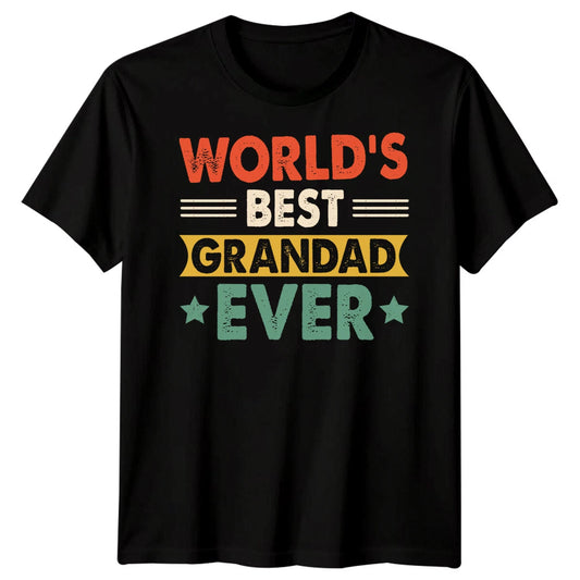 Mens Worlds Best Grandad Ever Funny Fathers Day T-Shirt Tee Dad Papa Life #FD