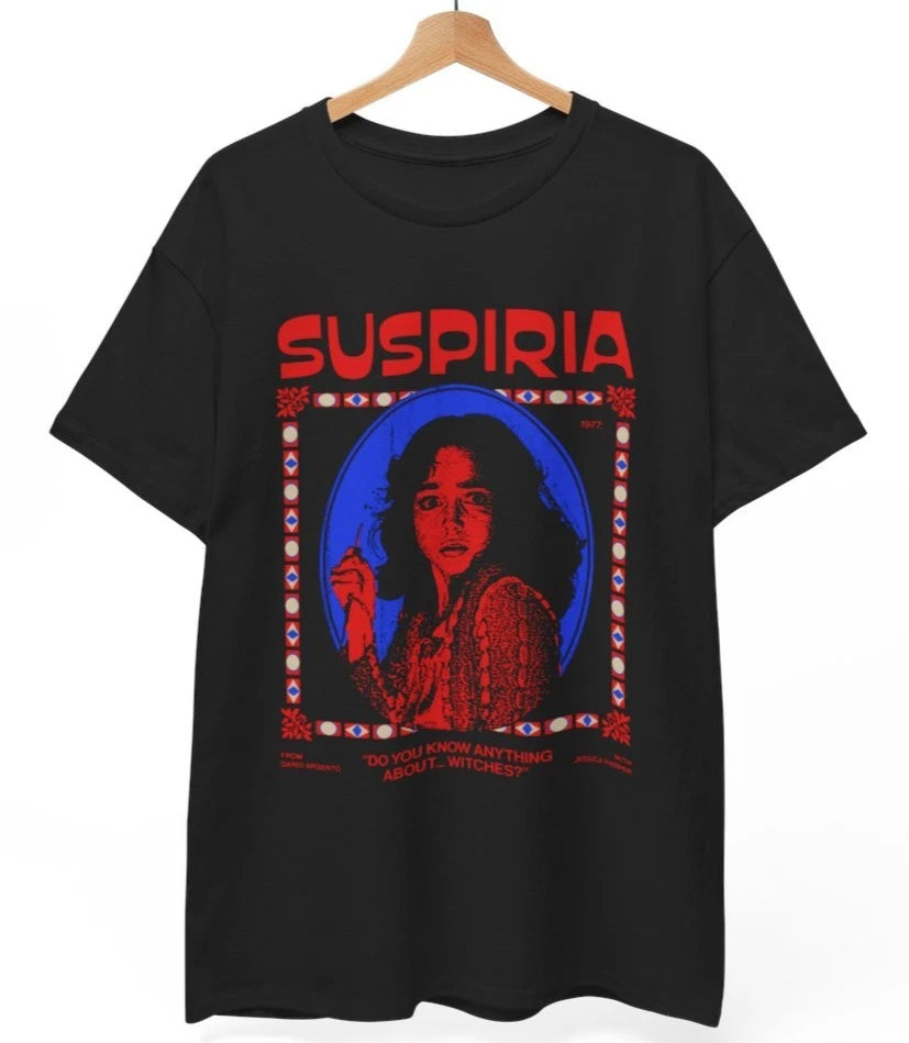 Suspiria 1977 t-shirt, retro horror movie teeshirt, classic black  UNISEX Shirt