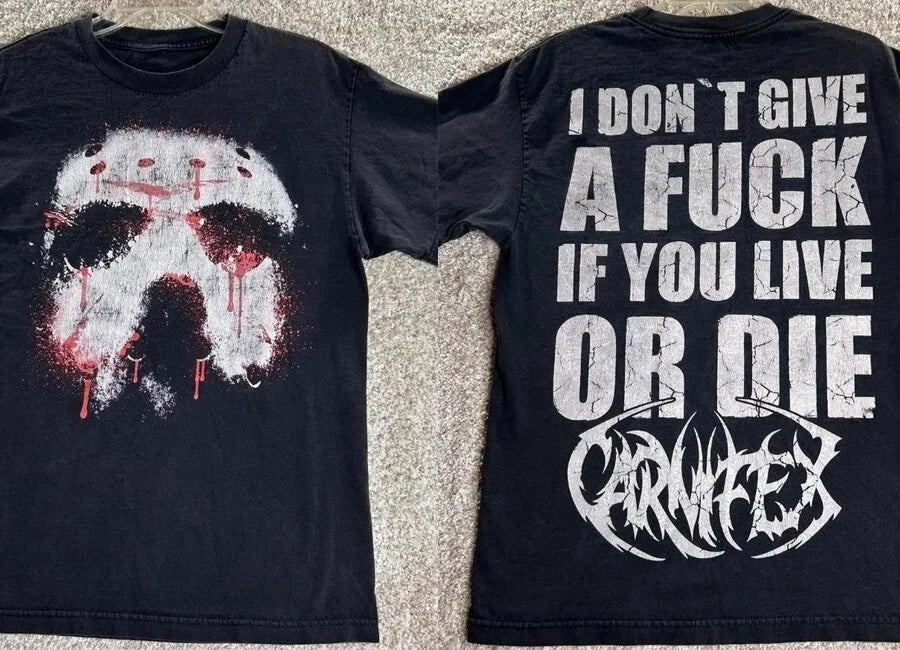 Carnifex metal rock band short sleeve black color 2 side shirt