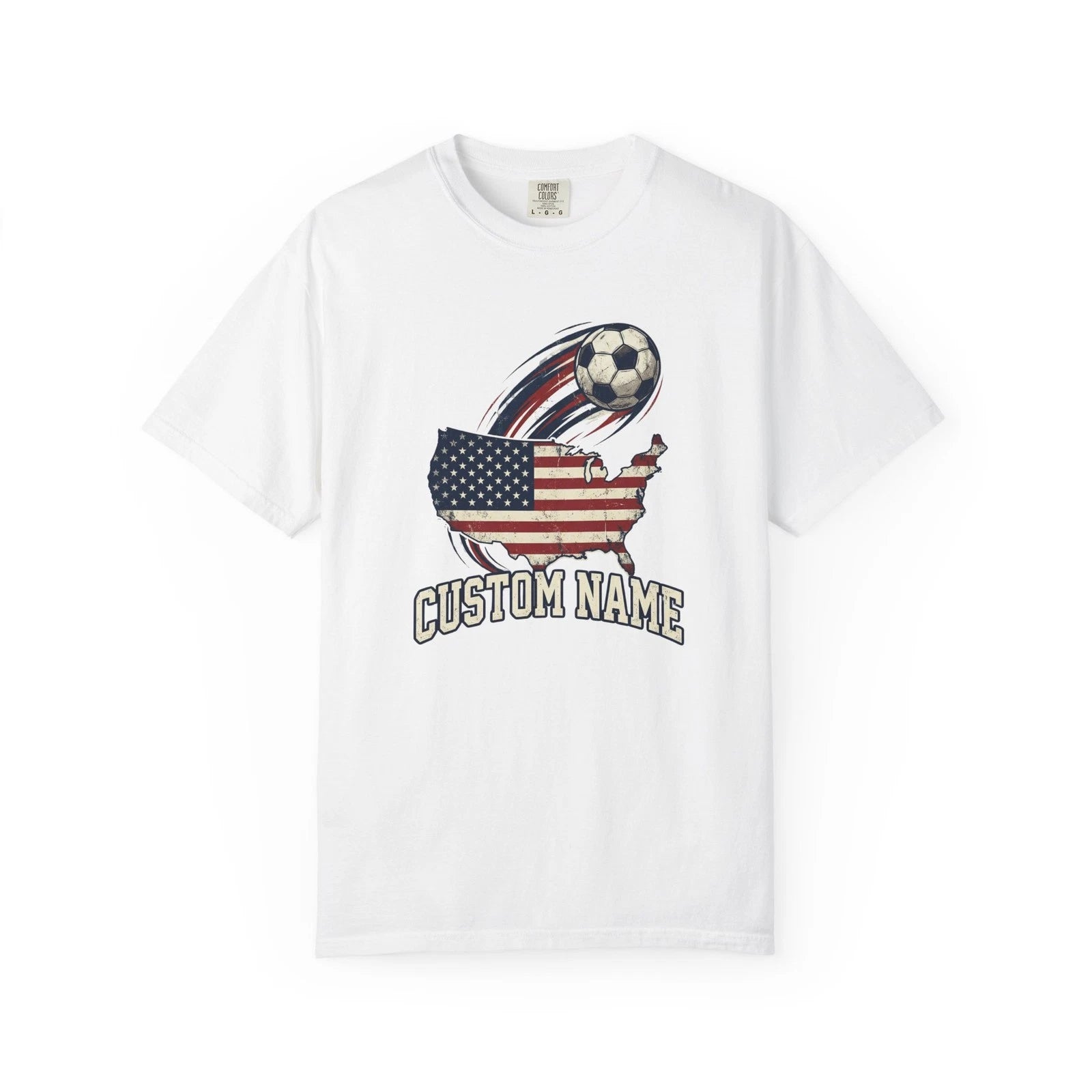 Custom USA Map Soccer Shirt | Personalized Name Football Fan Tee | Matchday Map