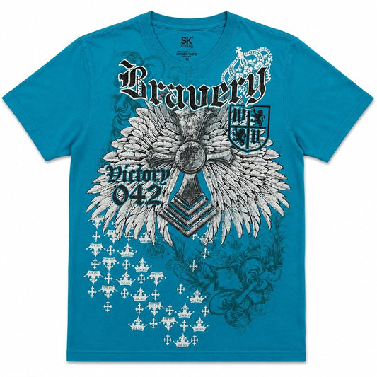 Y2K SK2 Apparel Bravery Victory 042 Graphic T-Shirt Size M