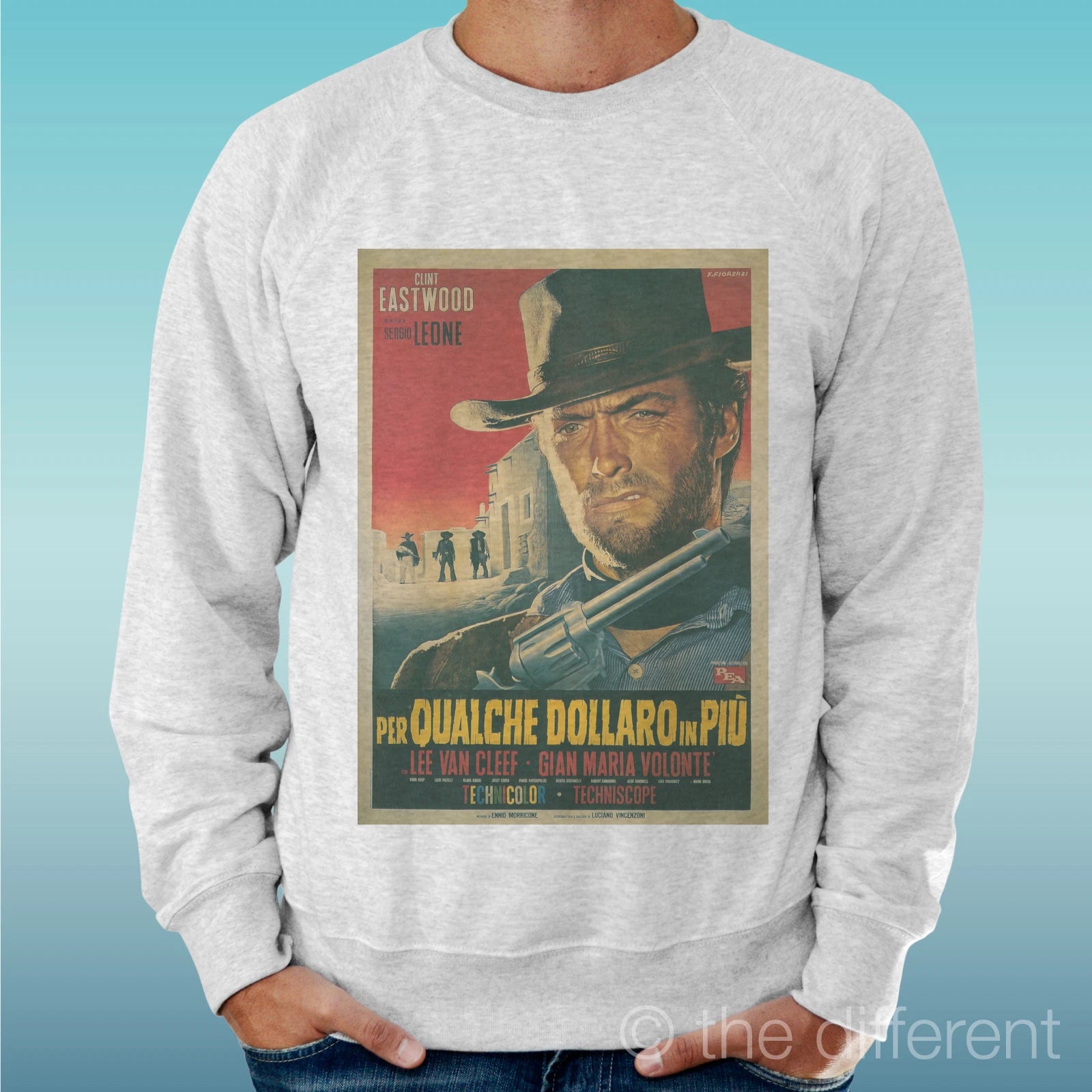 Felpa Man Light Sweater Light Grey " Qualche Dollaro Up Movie "