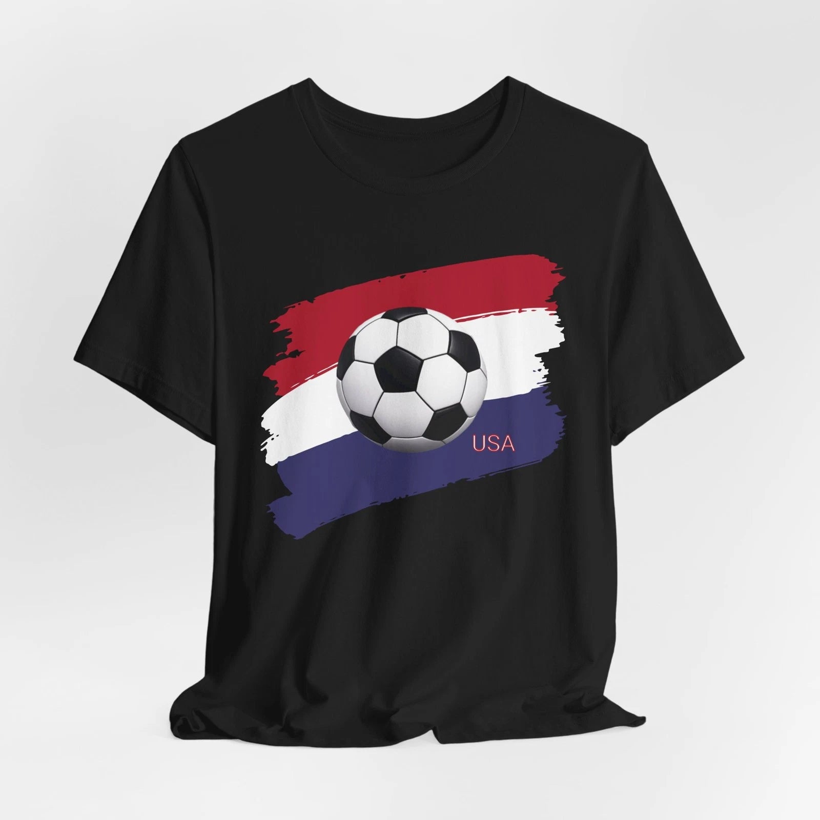 USA Soccer T Shirt Football Fan Graphic USA Flag Sports Tee