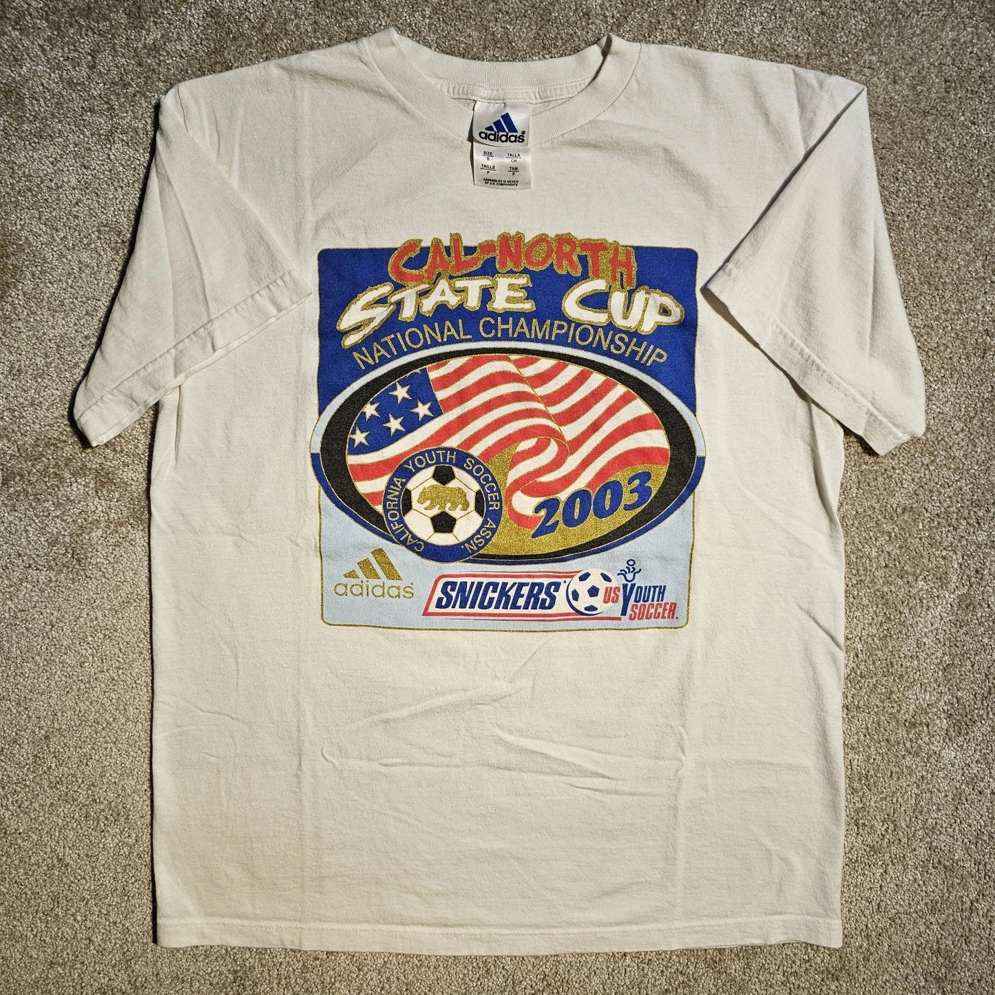 Vintage 2003 Cal North State Cup Adidas T-shirt Mens L Grunge Cali Y2k Soccer