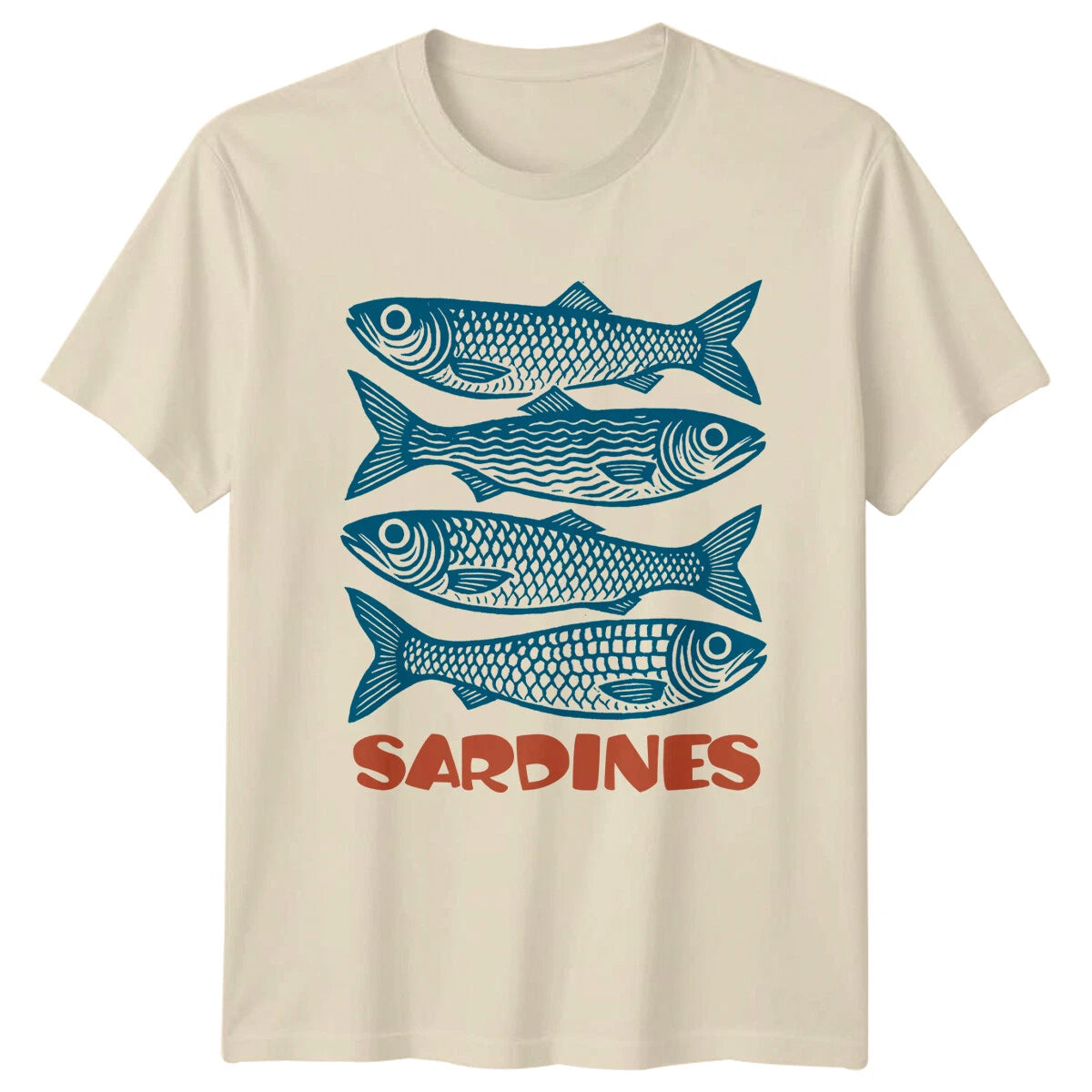 Sardines Fish Seafood Mens T-Shirt Womens Tee Foodie Graphic Unisex Top