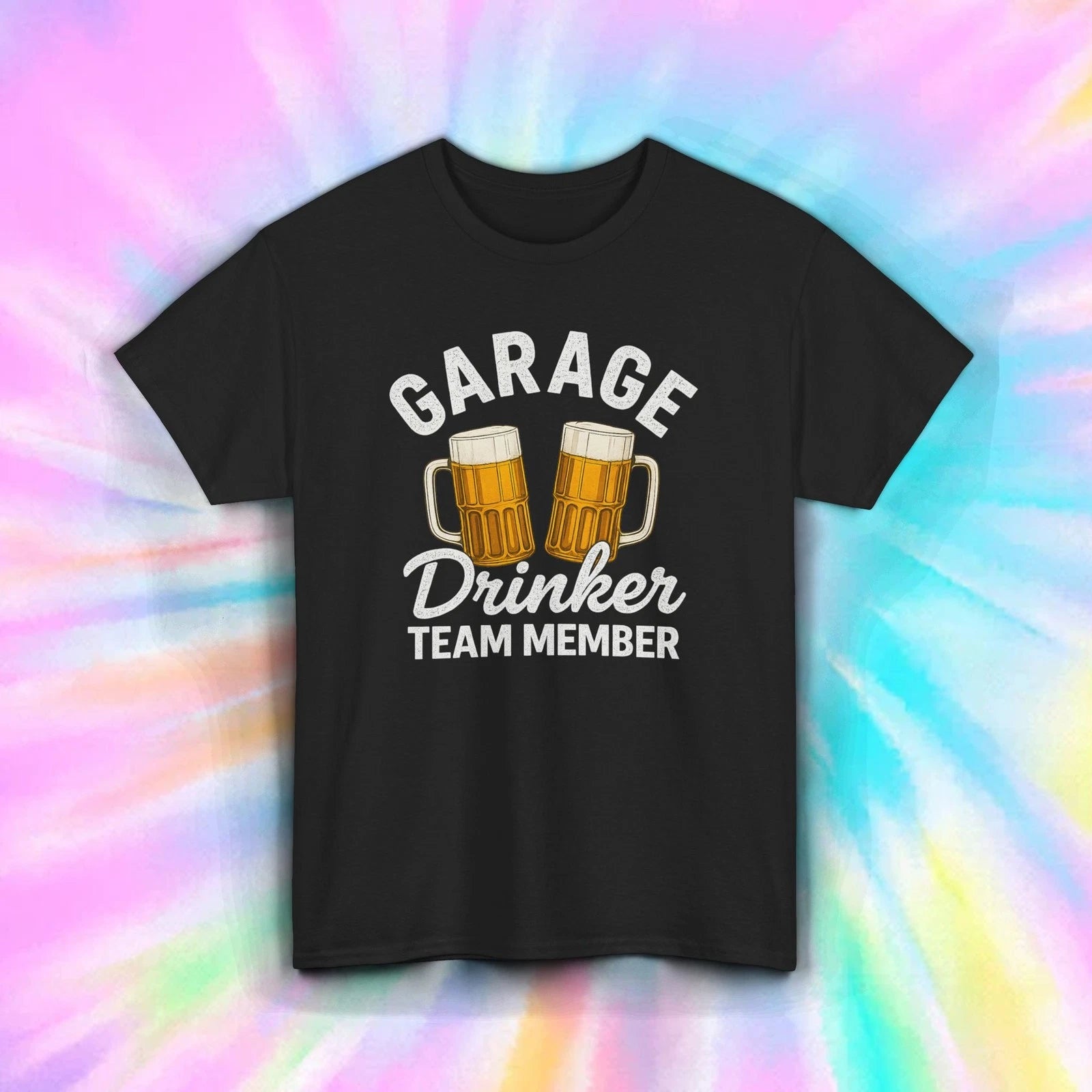 Garage Drinker Team Member Shirt Beer Mugs Funny Weekend BBQ Humor Tee S-5XL