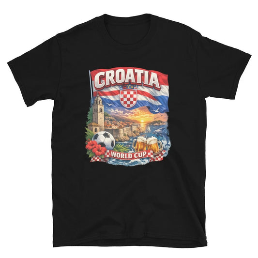 Croatia World Cup Football Fan T-Shirt – Red & White Checkered Unisex