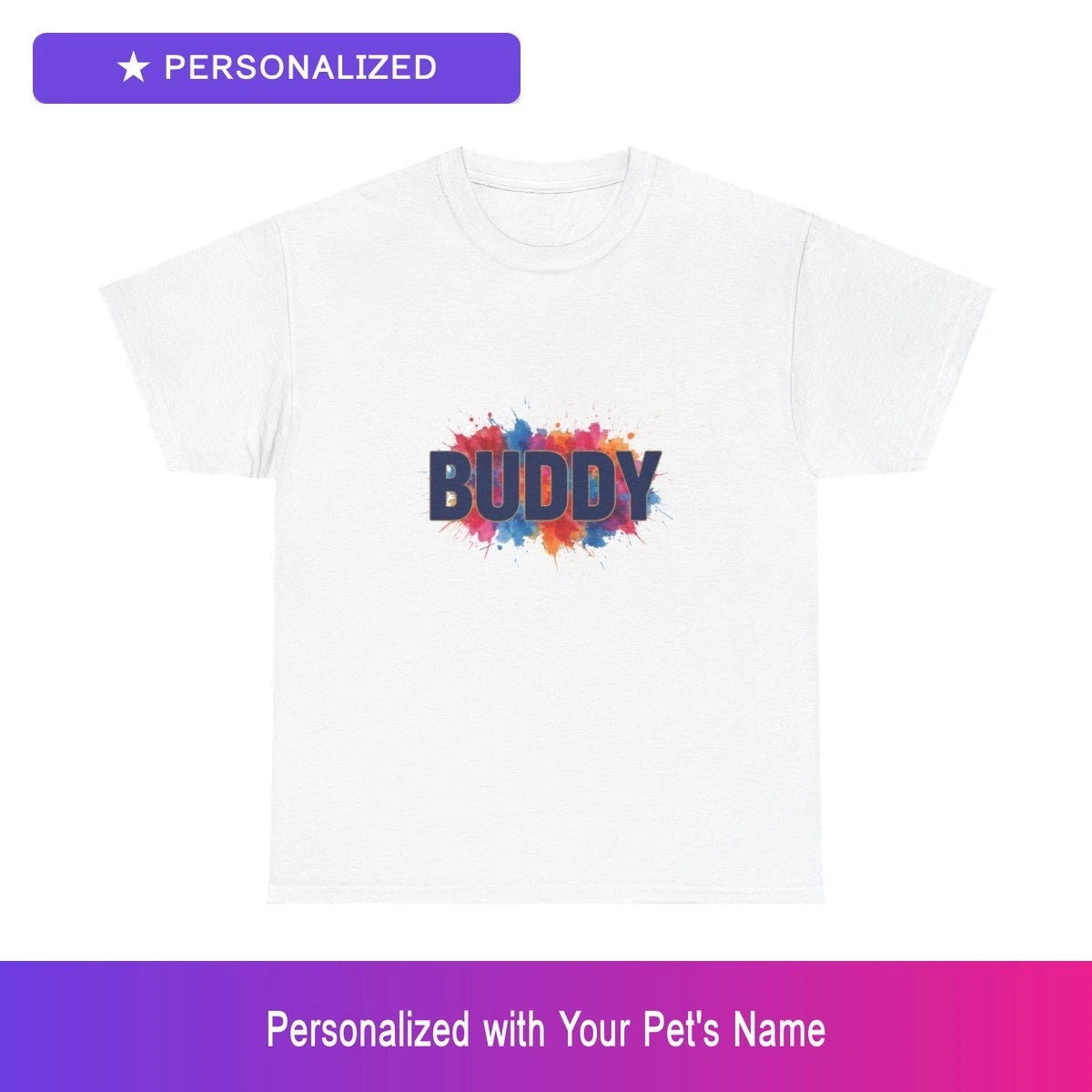 Personalized Pet Lover Combo - Watercolor Pet Buddy: Artistic Splash Name