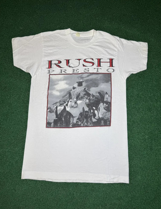 Vintage Rush Concert Tee Presto 90s Retro Slim T Shirt