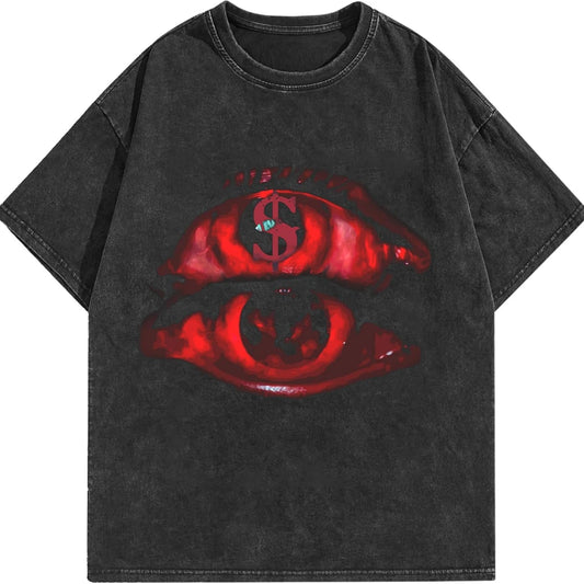 Graphic Tees Acid Washed Y2K Vintage Oversized Streetwear Cotton Short Sleeve