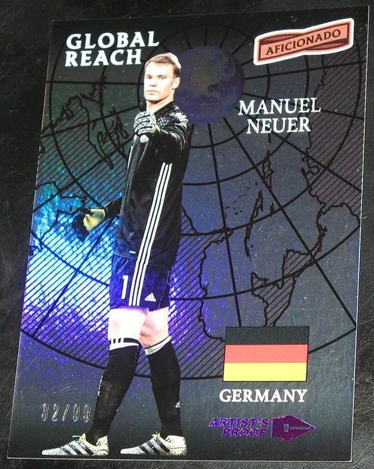 2016-17 Aficionado Manuel Neuer Global Reach Artist's Proof PURPLE # 32/99 2017