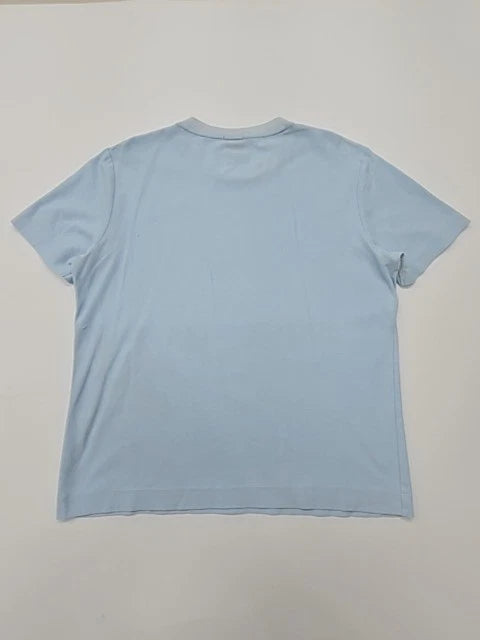 Boss Mens Slim Fit Blue Mercerised Logo Crew Neck T-Shirt Size L Used