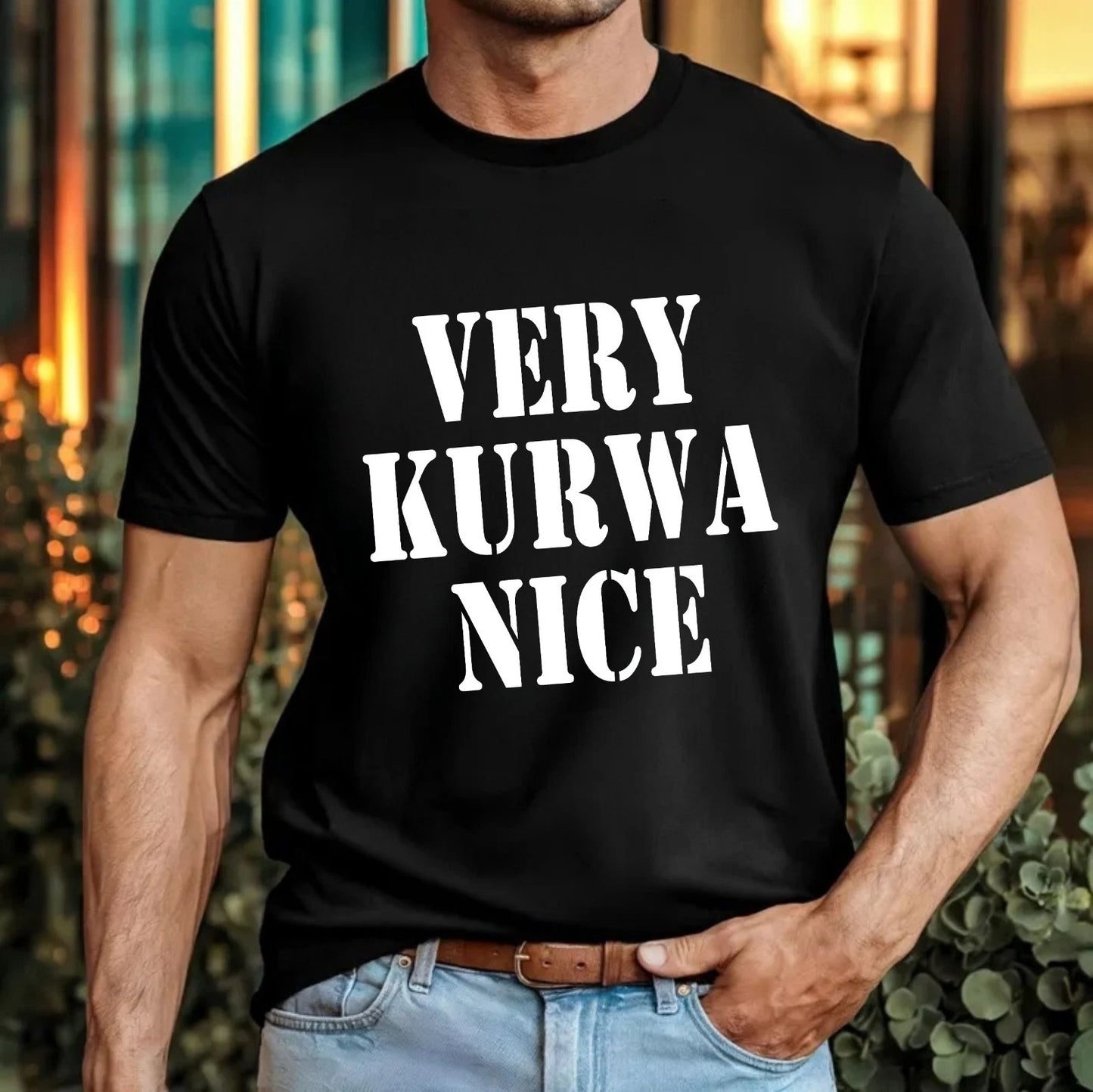 Very Kurwa Nice Funny T-Shirt Internet Gaming Meme Slavic Humour Polish Gift Top