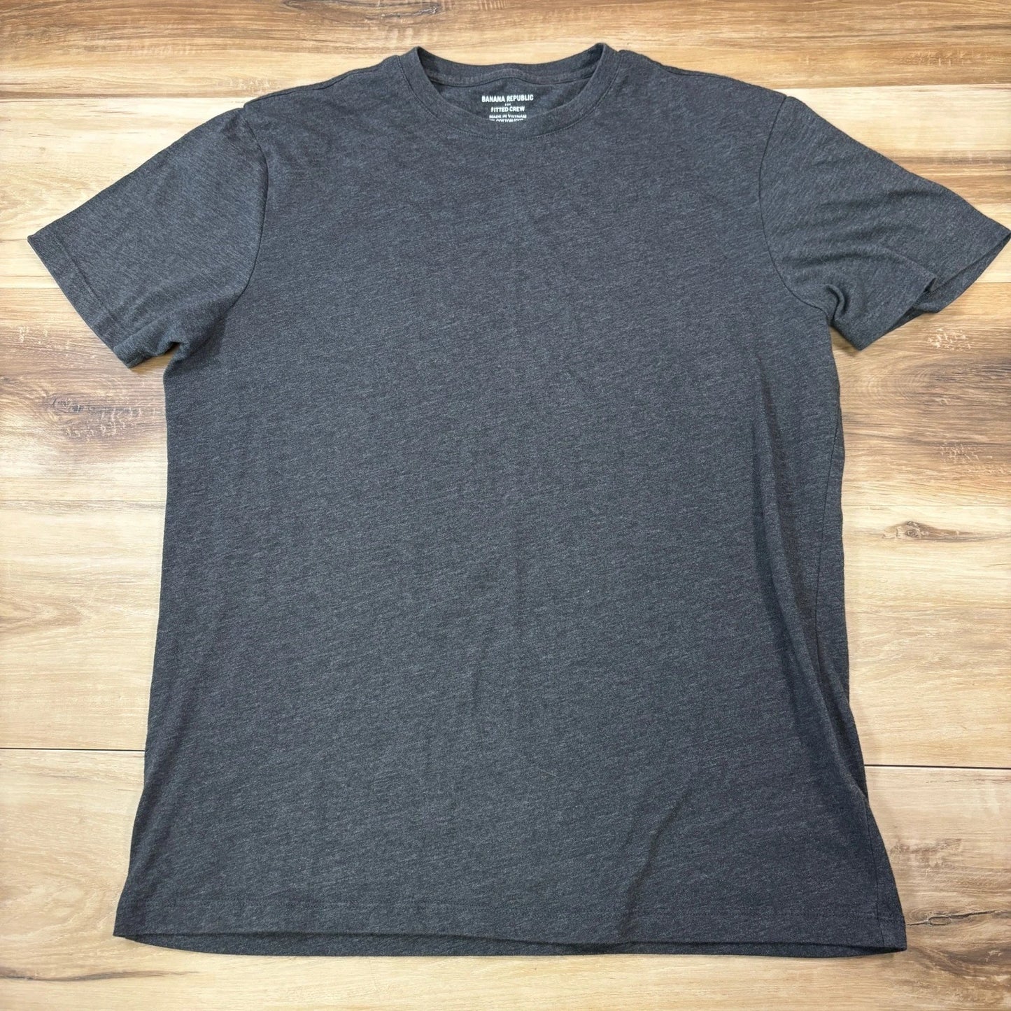 Banana Republic T-Shirt Mens M Minimalist Cotton Blend Fitted Crew Charcoal Gray