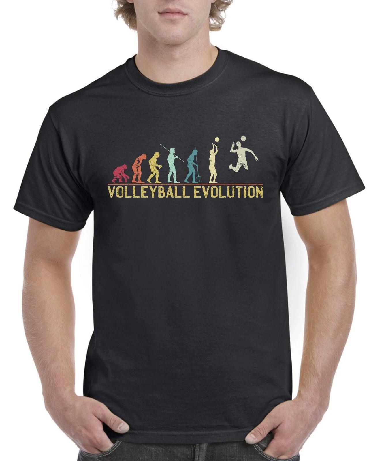 Top Gift T-Shirt for Dad: Evolution of Volleyball Sports Cotton Comfort