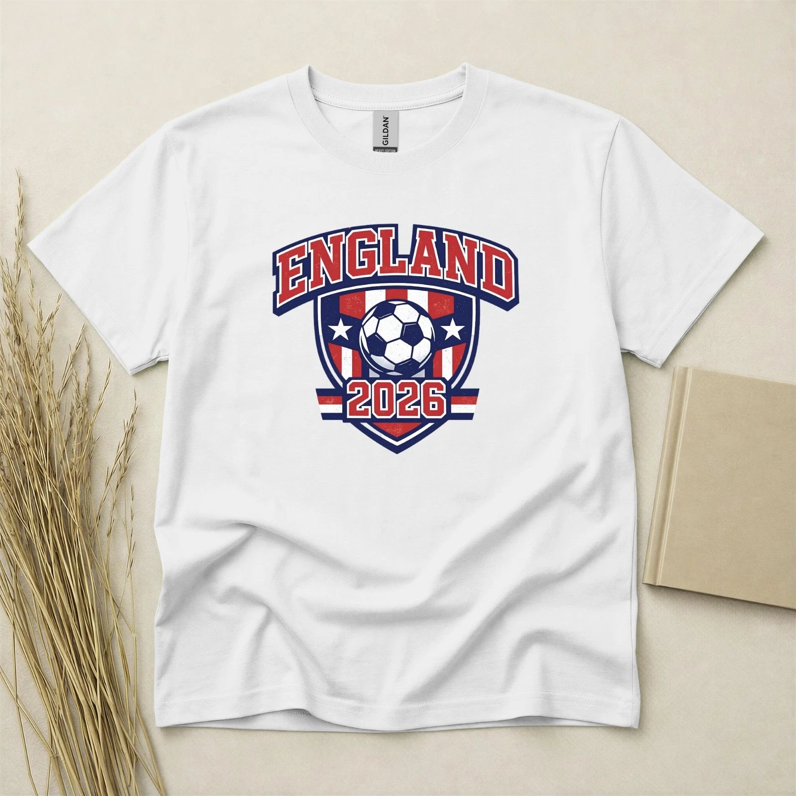 England 2026 Football Fan T Shirt Soccer Supporters Gildan Cotton Family Top