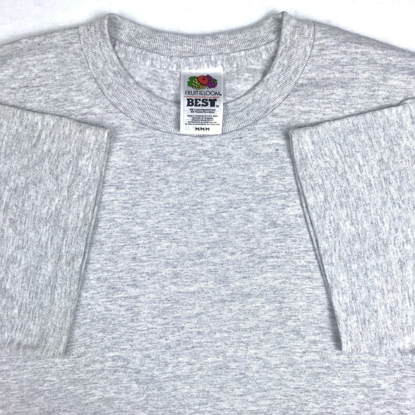 NOS vintage 90s BLANK GRAY T-Shirt MEDIUM fruit of the loom soft thin beach surf