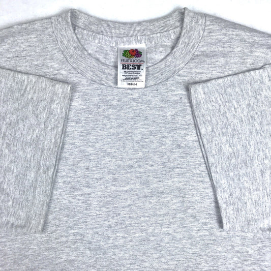 NOS vintage 90s BLANK GRAY T-Shirt MEDIUM fruit of the loom soft thin beach surf