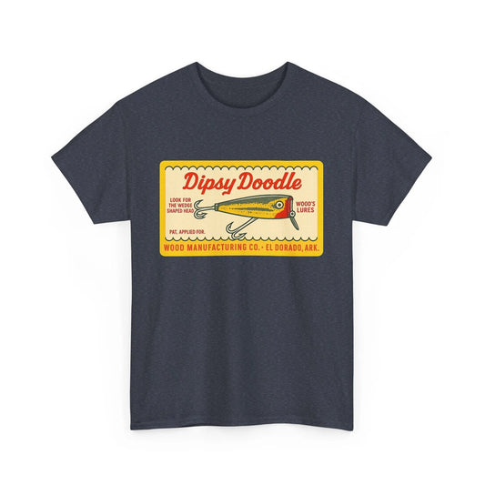 Dipsy Doodle Wood Lures Mfg El Dorado AR Vintage Fishing Lure Logo T-shirt NEW