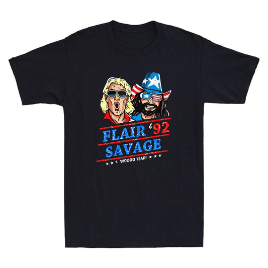 Flair and Macho Man Randy Savage Woo Yeah Funny Wrestling Vintage Men's T-Shirt