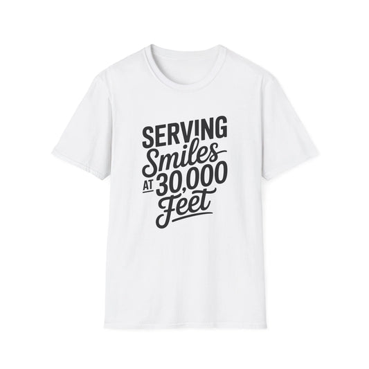 Serving Smiles Flight Attendant Tshirt Gift, Cute Flight Stewardess Graphic Tee