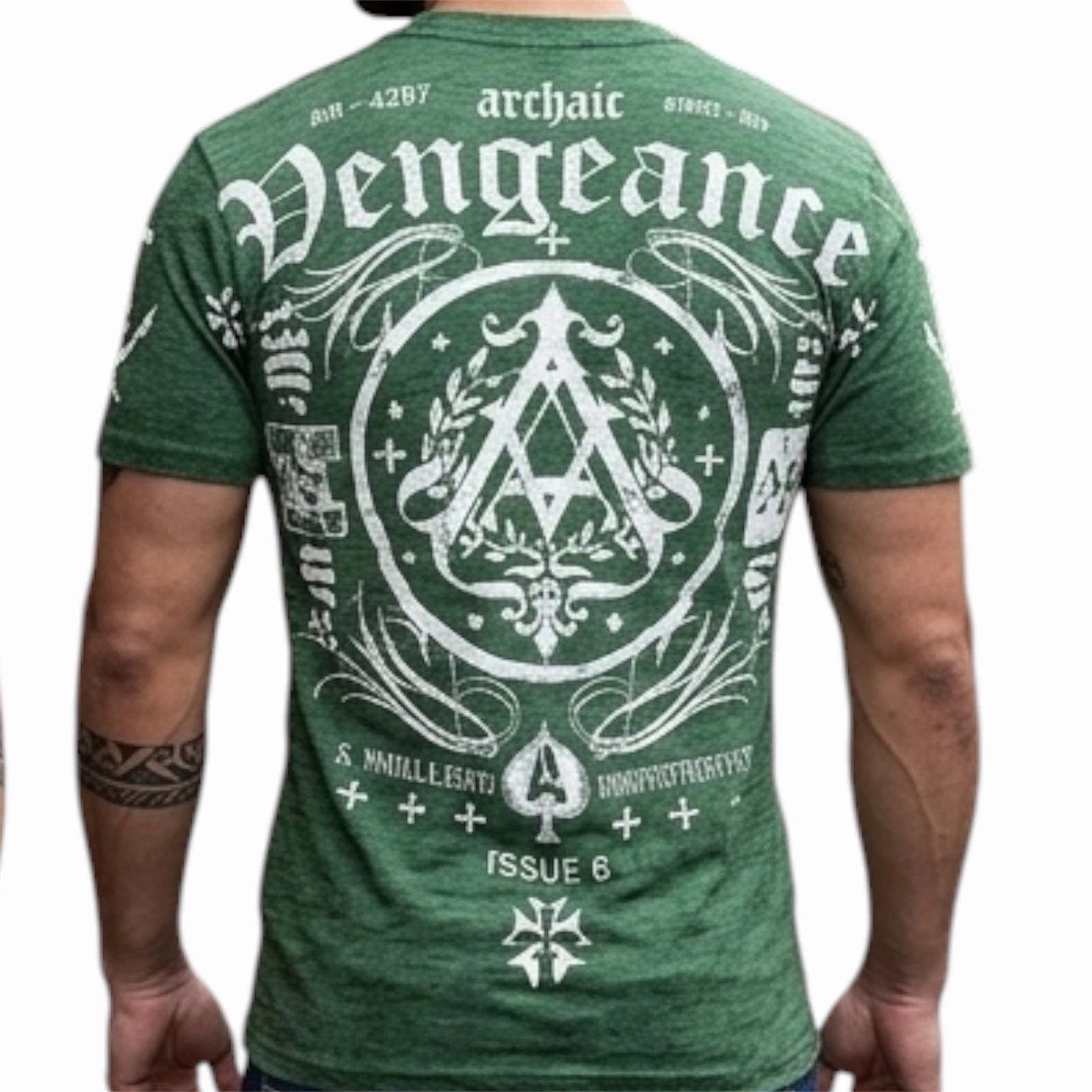 ARCHAIC by AFFLICTION Green OF THE PEOPLE Short Sleeve Slim Fit Y2K T-shirt NWT