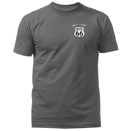 Route 66 California Sign Left Chest Crest T-shirt