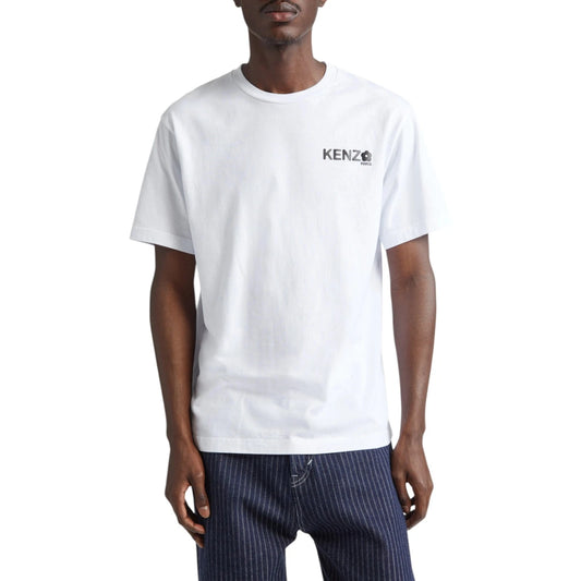 KENZO Mens T Shirts Boke Flower Logo Soft Cotton Short Sleeve Jersey White