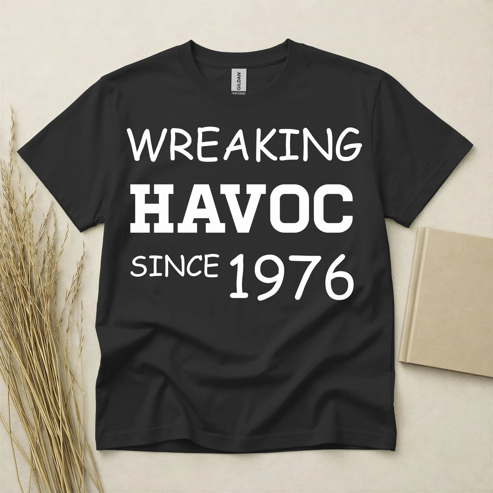 50th Birthday Shirt Born In 1976 50 Years Old Gifts Wreaking Havoc Tee Funny
