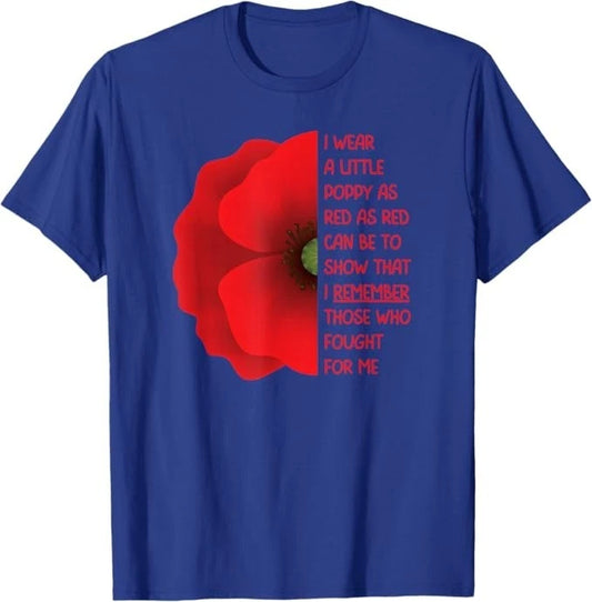 Veterans Day USA Memorial Lest We Forget Red Poppy Flower T-Shirt