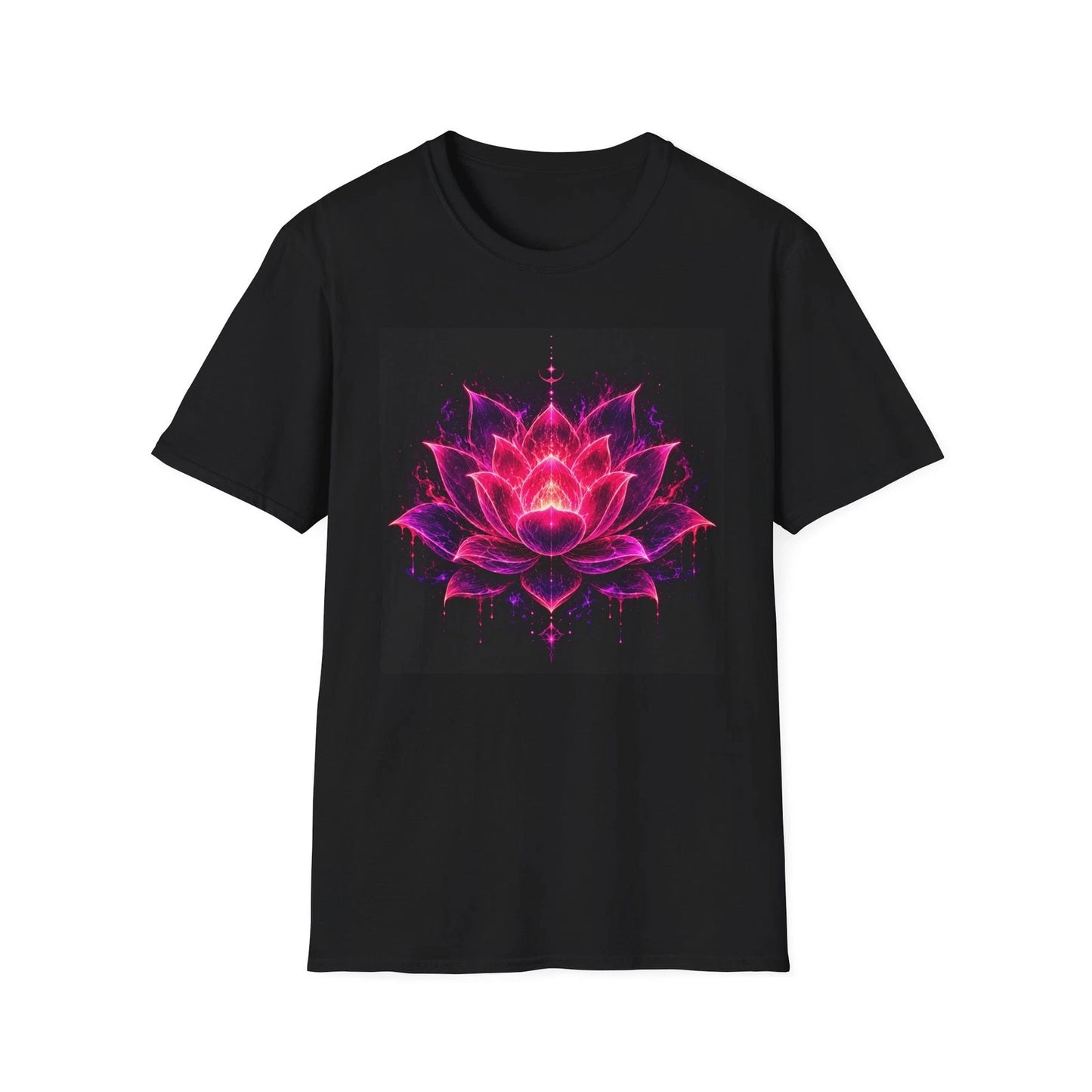 Neon Lotus Flower T-Shirt | Pink Mandala Floral Tee