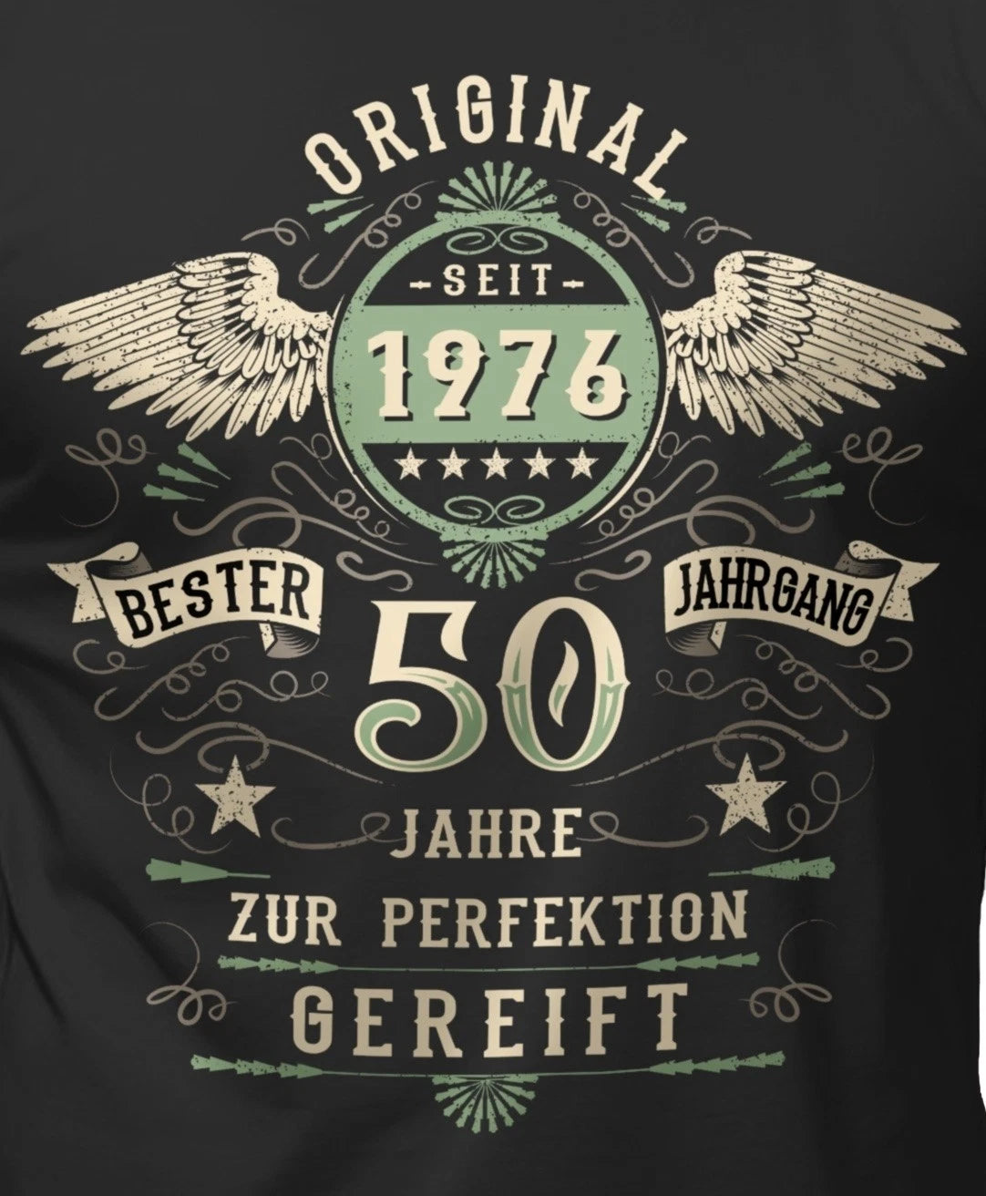 50th birthday men's T-shirt original since 1976 funny sayings shirts for men
