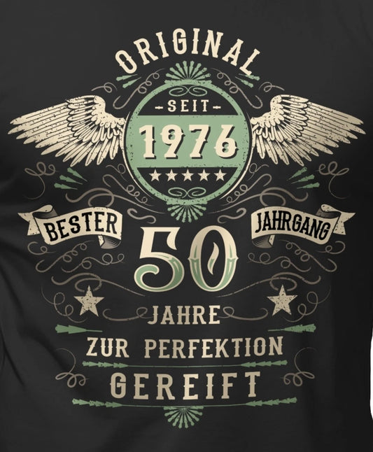 50th birthday men's T-shirt original since 1976 funny sayings shirts for men