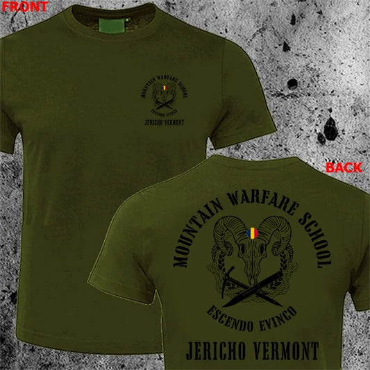 ARMY MOUNTAIN WARFARE SCHOOL TRAINING CENTER T SHIRT custom HQ DESIGN