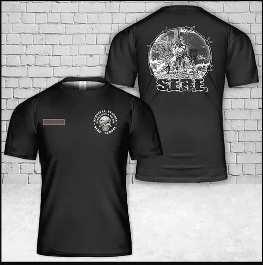 Custom Name SERE School Survival Evasion Resistance Escape Army AOP 3D T-Shirt