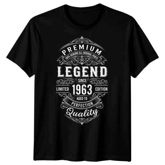 Premium Legend Since 1963 Mens T-Shirt 63rd Birthday Gift Vintage Edition